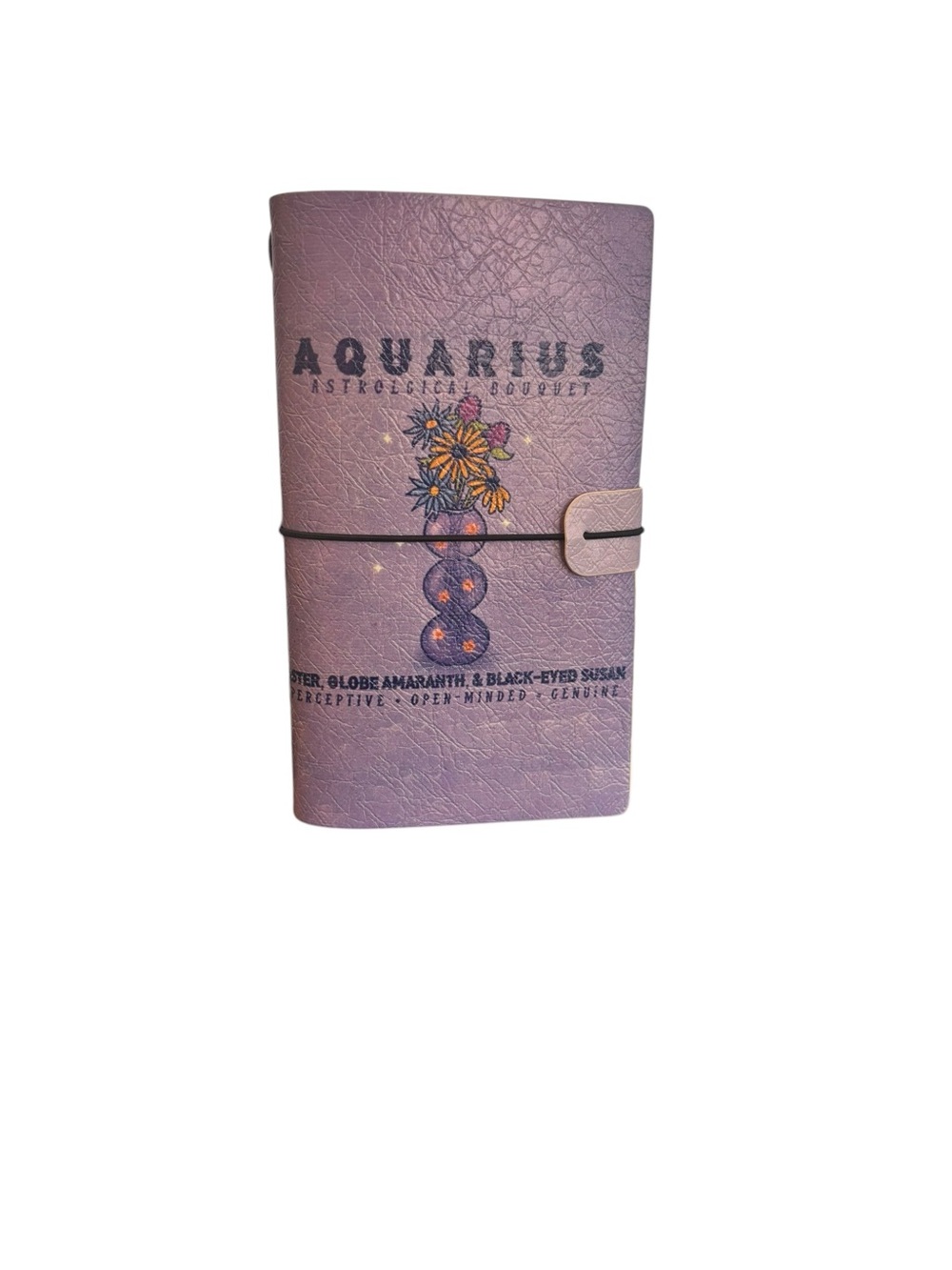 Travelers Notebook Journal Refillable Faux Leather A3 Zodiac Aquarius Purple